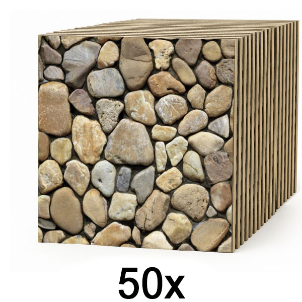 5x Plăci de perete 3D cu efect de piatră – dezlipește și lipește | STONEBLOCKS