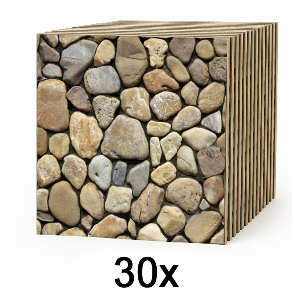3x Plăci de perete 3D cu efect de piatră – dezlipește și lipește | STONEBLOCKS