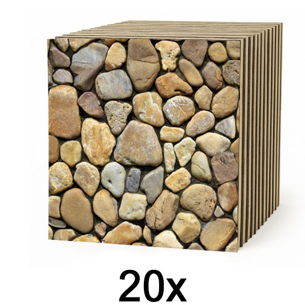 2x Plăci de perete 3D cu efect de piatră – dezlipește și lipește | STONEBLOCKS
